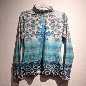 Athleta Winter Snowflake Quarter Zip Up
